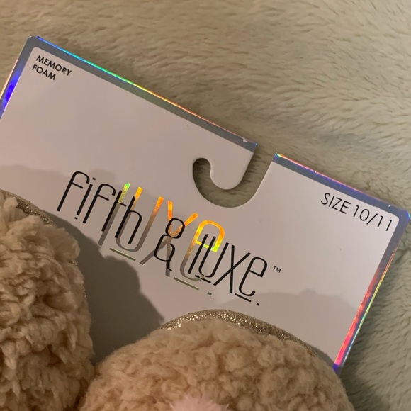 New Fifth &Luxe memory foam fuzzy reindeer slippers XL 10-11 - Picture 5 of 6